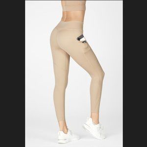 FABLETICS Trinity High-Waisted Pocket 7/8 - Buff Nude Beige Cream Motion365 EUC